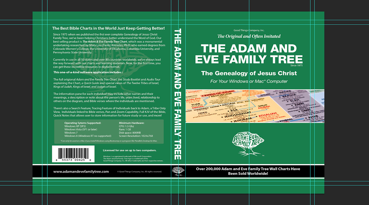 Adam and Eve Family Tree DVD insert, cover, and menu created by Colorful Studio.